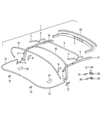 Convertible top frame / Tonneau cover (Model: CONVERTIBLE) 356 / 356A 1950-1959