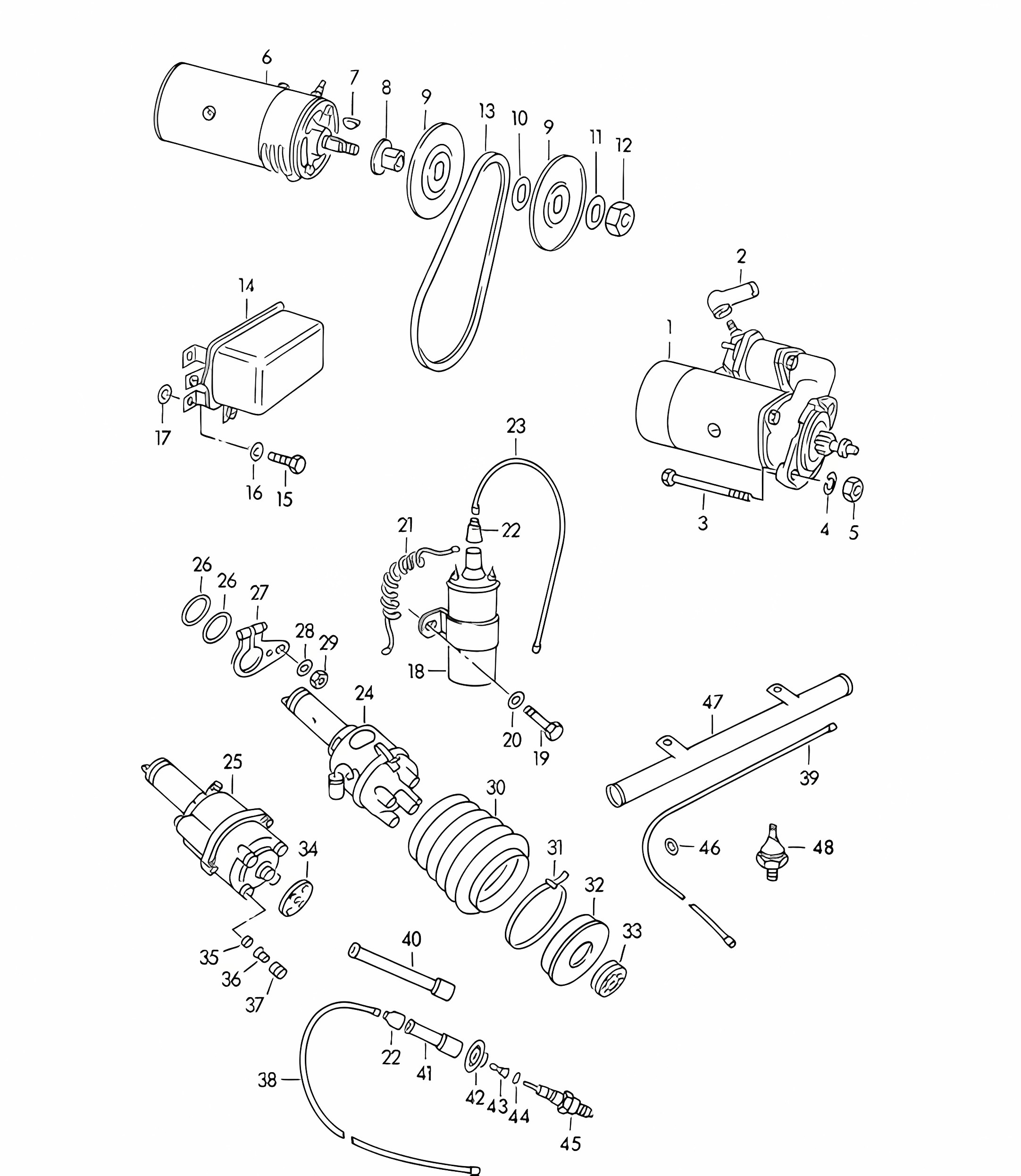 Electrical equipment / Engine / M 90 501 >> 91 000 (Model: CARRERA, 1500 GS/GT) 356 / 356A 1950-59