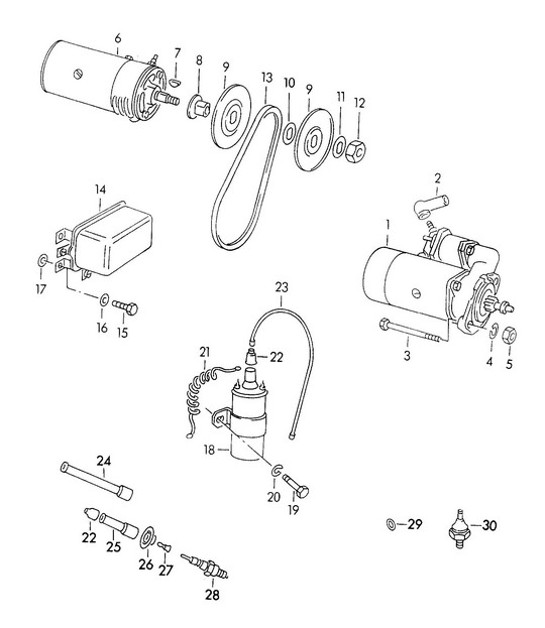 Diagram 901-010 Porsche Macan (95B) MK1 (2014-2018) Electrical equipment