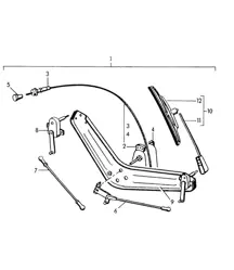 Windscreen wiper system (Model: 356:COUPE, CABRIO)  356 1950-1955