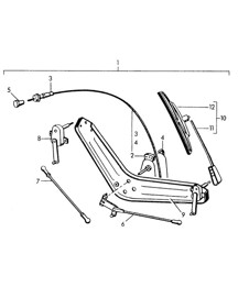 Windscreen wiper system (Model: 356:COUPE, CABRIO)  356 1950-1955