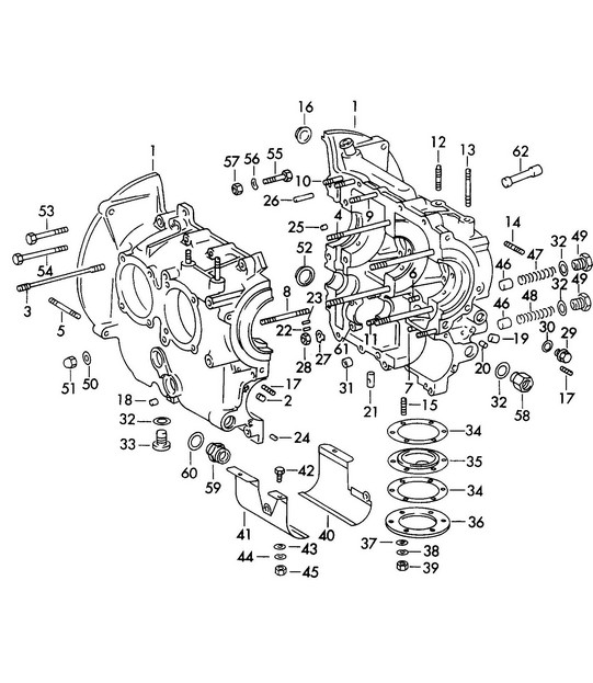 Crankcase (Model: CARRERA) 356B / 356C 1960-1965