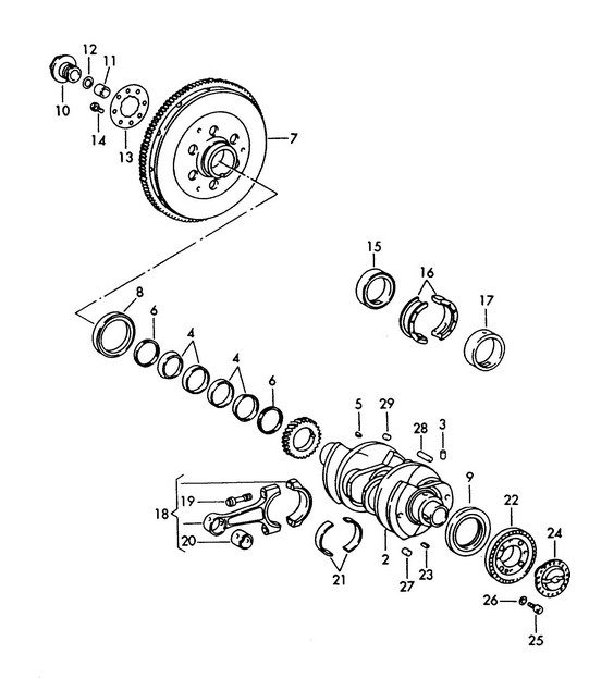 Crankshaft (Model: CARRERA) 356B / 356C 1960-1965