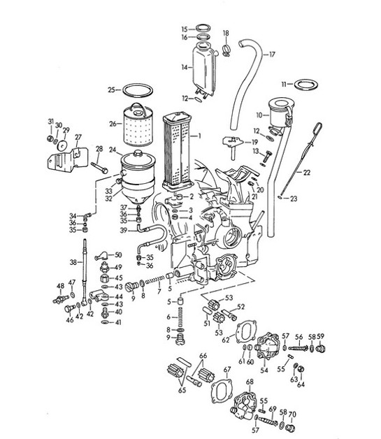 Diagram 104-000 Porsche Panamera 970 MK1 (2009-2013) Engine