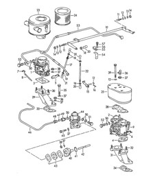 Carburettor and Fuel supply line (Model: 1600, 1600 S, 1600 S90)  356B / 356C 1960-1965