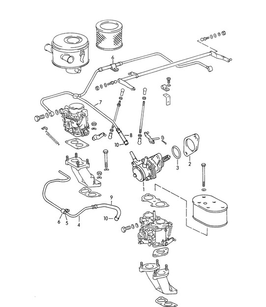Fuel pump and Fuel line (Model: 1600, 1600 S, 1600 S90) 356B / 356C 1960-1965