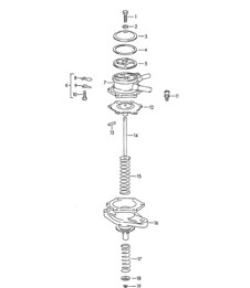 Single parts for Fuel pump (Model: 1600, 1600 S, 1600 S90, 1600 C/SC) 356B / 356C 1960-1965