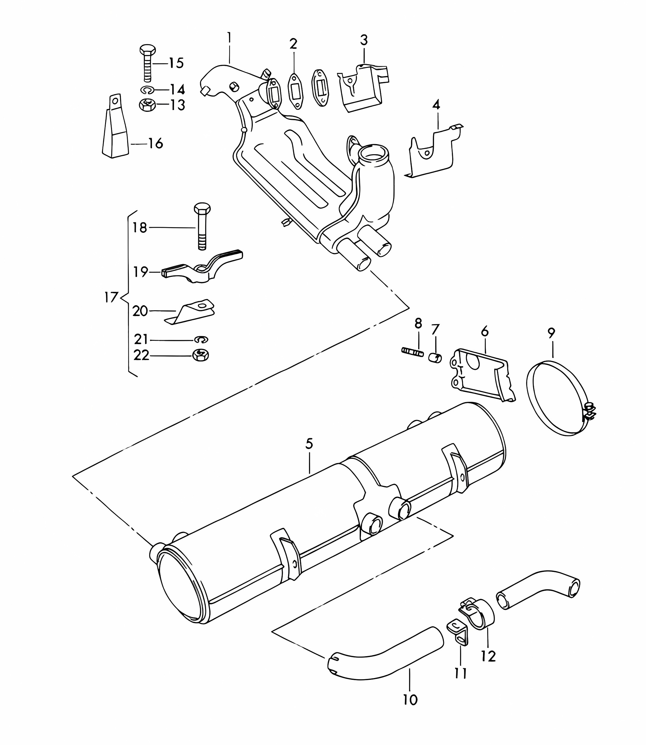Exhaust system / Heating / New design 356B / 356C 1960-1965