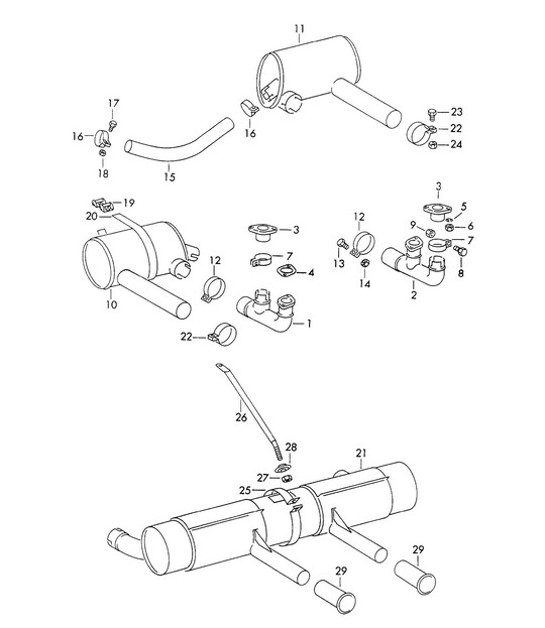 Diagram 202-005 Porsche Boxster 718 (982) 2017>> Fuel System, Exhaust System