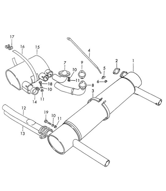 Diagram 202-006 Porsche Macan (95B) MK1 (2014-2018) Fuel System, Exhaust System
