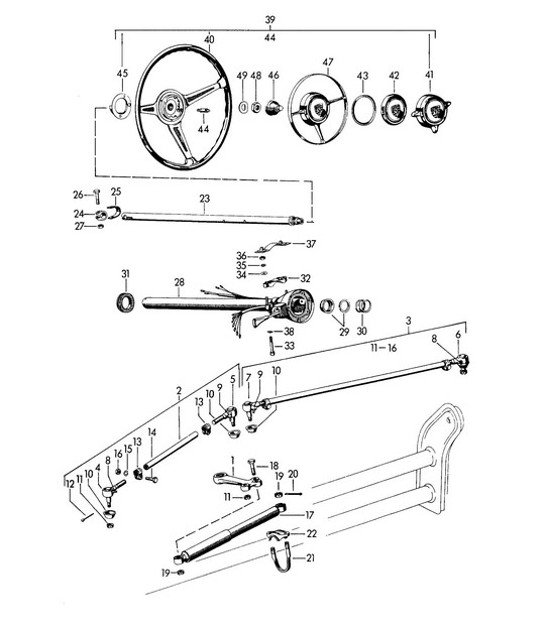 Diagram 403-000 Porsche 997 (911) MK1 2005-2008 Front Axle, Steering 