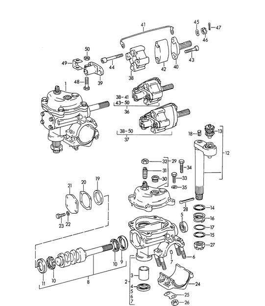 Steering gear / Steering coupling  356B / 356C 1960-1965