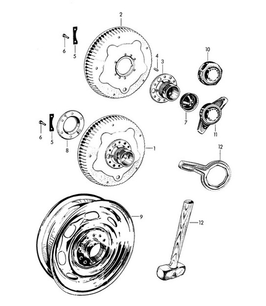 Diagram 601-010 Porsche Boxster 986 2.7L 2003-04 Wheels, Brakes