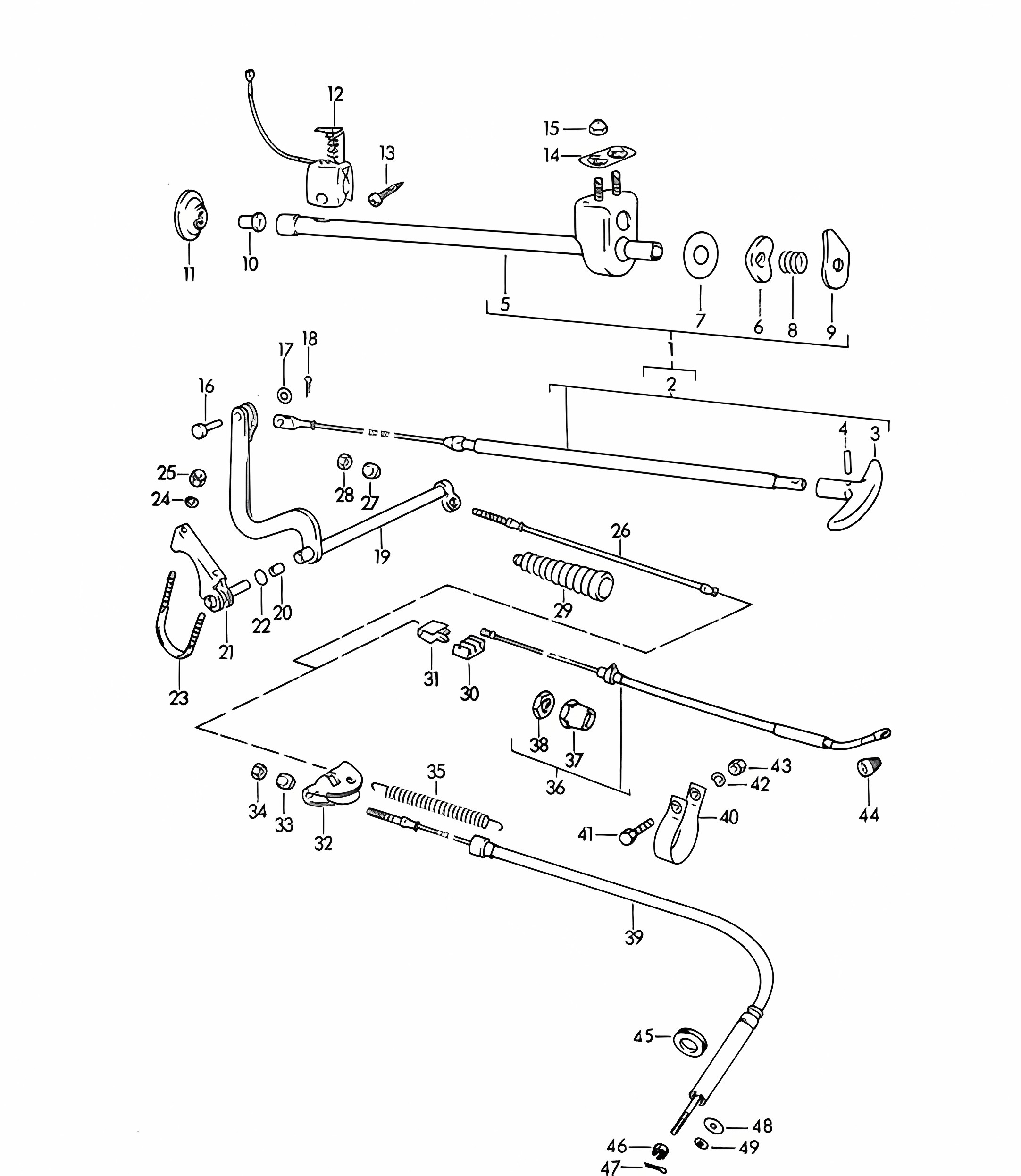 Handbrake (Model: 356B/C CARRERA 2000)  356B / 356C >> 1963