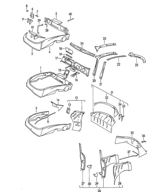 Diagram 801-015 Porsche Cayman 987C / 981C (2005-2016) Body