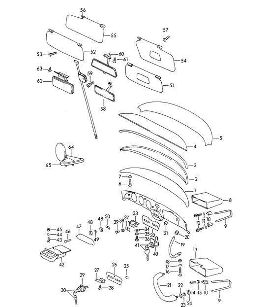 Dashboard / Accessories (Model: COUPE -REUTTER- CABRIO HARDTOP)  356B / 356C 1960-65