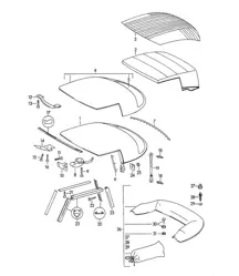 Convertible top / Convertible top covering (Model: CABRIO) 356B / 356C 1960-65
