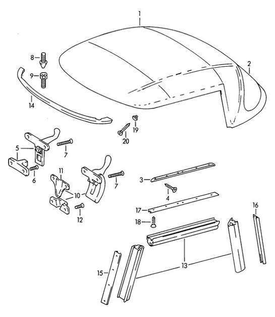 Diagram 811-030 Porsche Macan (95B) MK1 (2014-2018) Body