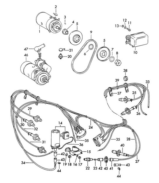 Diagram 901-003 Porsche 991 (911) MK2 2016-2019 Electrical equipment