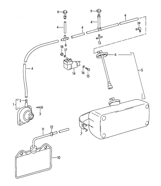 Windscreen washer system 356B / 356C 1960-65