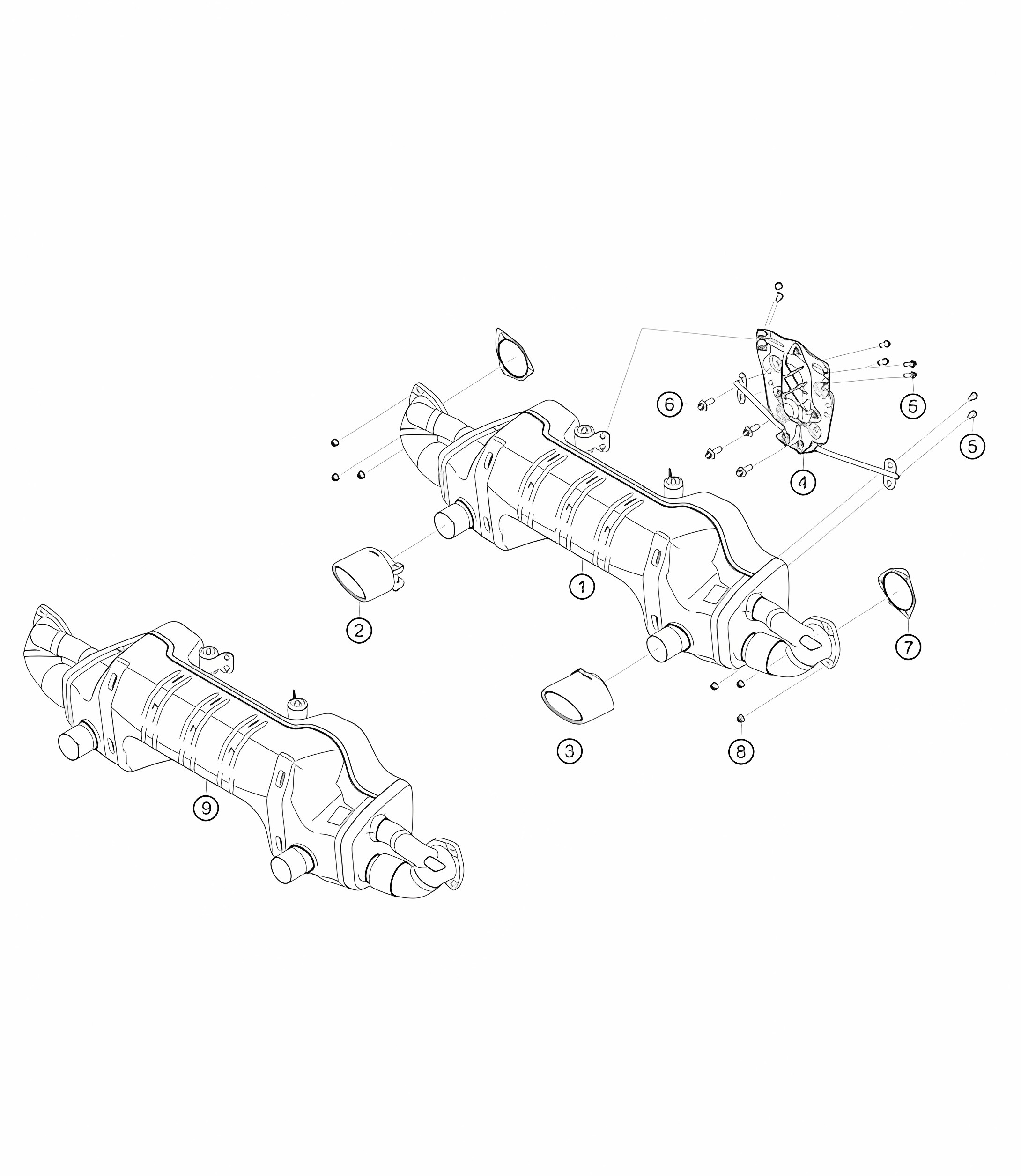 Exhaust mufflers 718 Cayman GT4 RS Clubsport 2020-2024