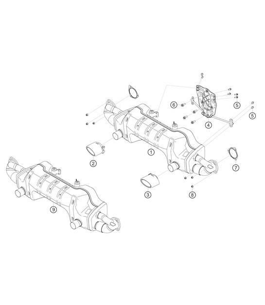 Diagram 2.2-07 Porsche Macan (95B) MK1 (2014-2018) Fuel System, Exhaust System