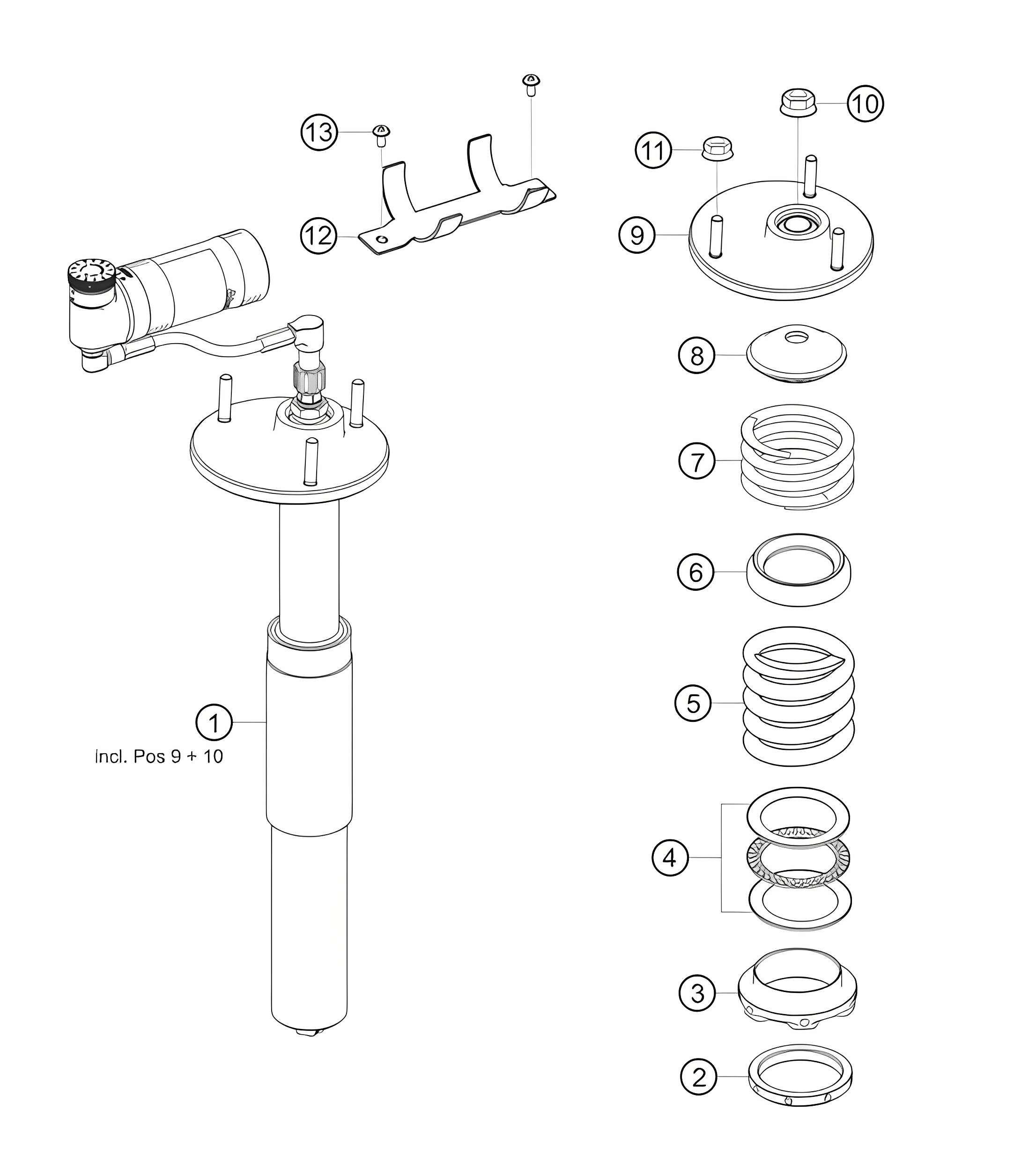 Suspension strut rear 718 Cayman GT4 RS Clubsport 2020-2024