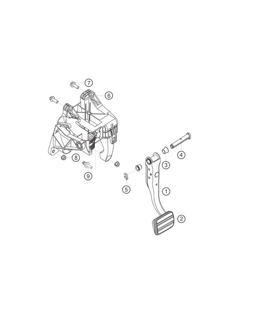 Diagram 7.7-02 Porsche 356 (1950-1965) Hand Lever System, Pedal Cluster 