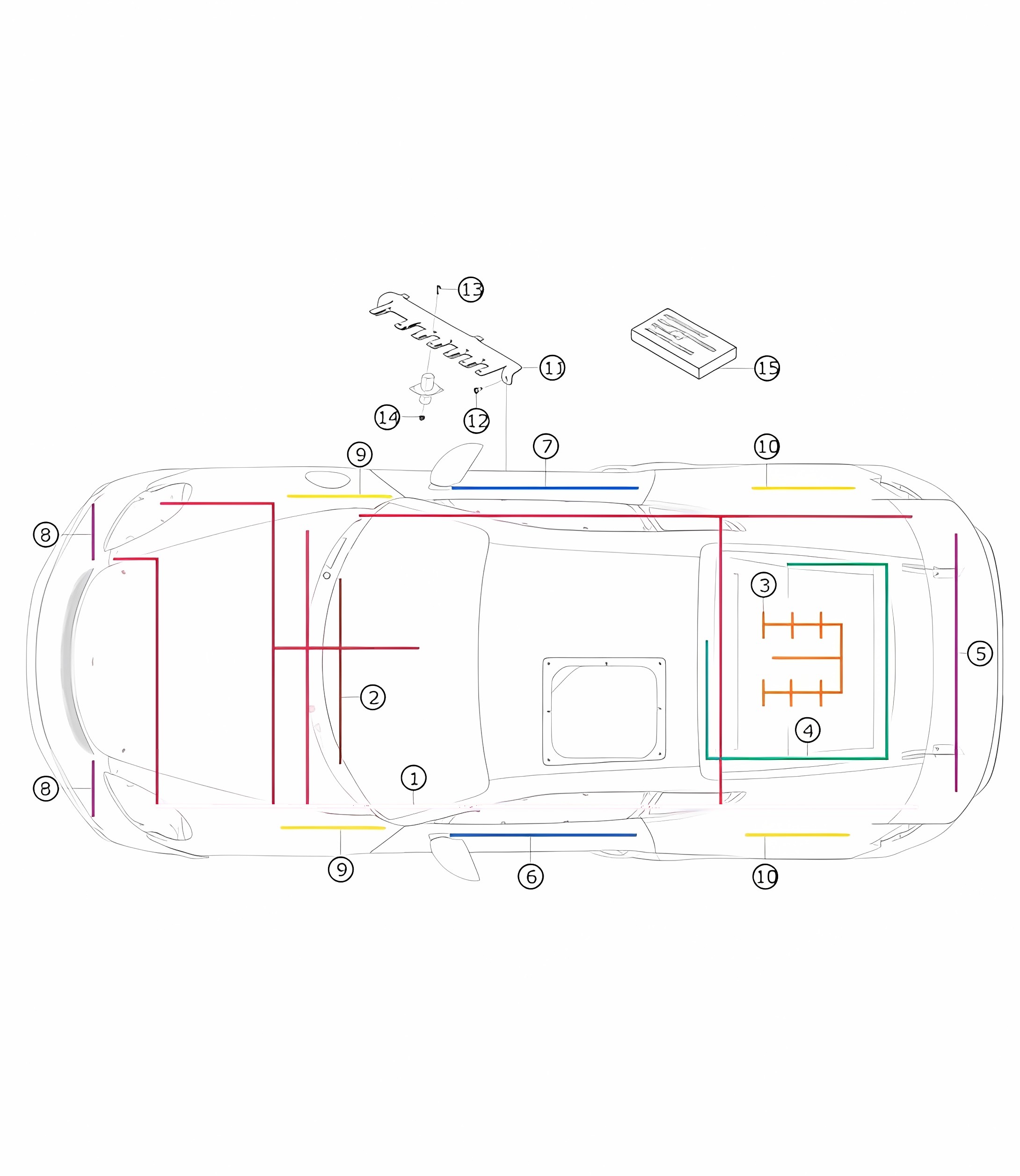Cable looms 718 Cayman GT4 RS Clubsport 2020-2024