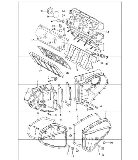 chain case, camshaft housing  911 1965-69
