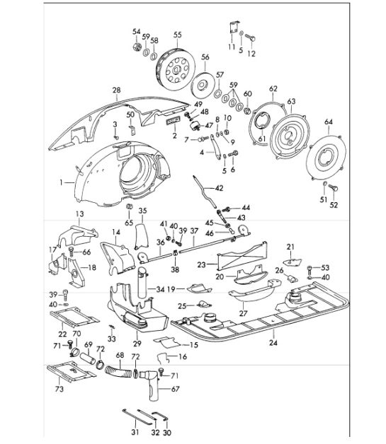 air cooling, air duct and engine cover not for (S)(D) 912 1965-69
