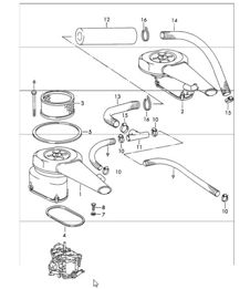 damper filter 2. version - KNECHT - not for (S) + (D) engine number: M 074 2480 >>,  for (S) + (D) engine number: M 083 1749 >> and for (F) (I).  912 TARGA UPTO 1968