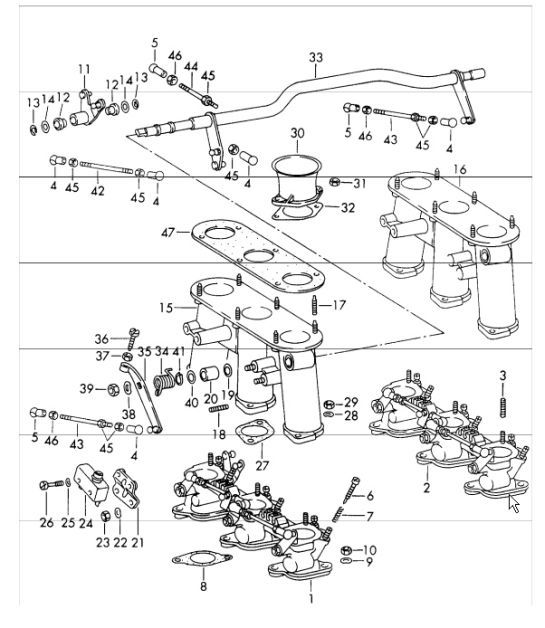 Diagram 107-25 Porsche Boxster 986/987/981 (1997-2016) Motor