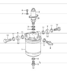repair material for fuel filter - bosch - for 911 E/S 1969 onwards