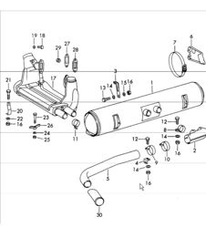 exhaust system for (D) + (S) for 912 1965-69