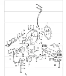 transmission cover, transmission suspension, chilled casting and die casting 911 1965-69