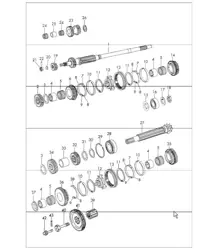 gears and shafts 4-speed transmission 911 1965-69