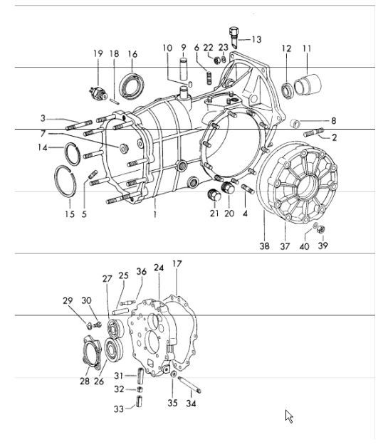 Diagram 307-00 Porsche Boxster 25 ans 718 4.0L Manual (400 ch) Transmission
