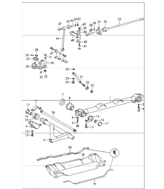 front axle stabiliser 911/911 S and 912 UPTO 1967