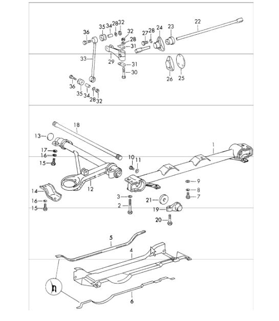 front axle stabiliser for 911 T/E/S and 912 / USA. 1969
