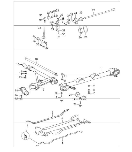 Diagram 401-10 Porsche 924 (1977-1988) Front Axle, Steering 