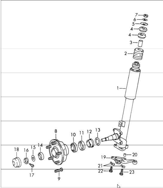 Diagram 402-00 Porsche 997 (911) MK1 2005-2008 Front Axle, Steering 