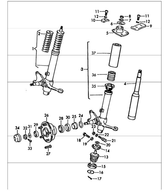 spring strut, shock absorber strut 911 1969