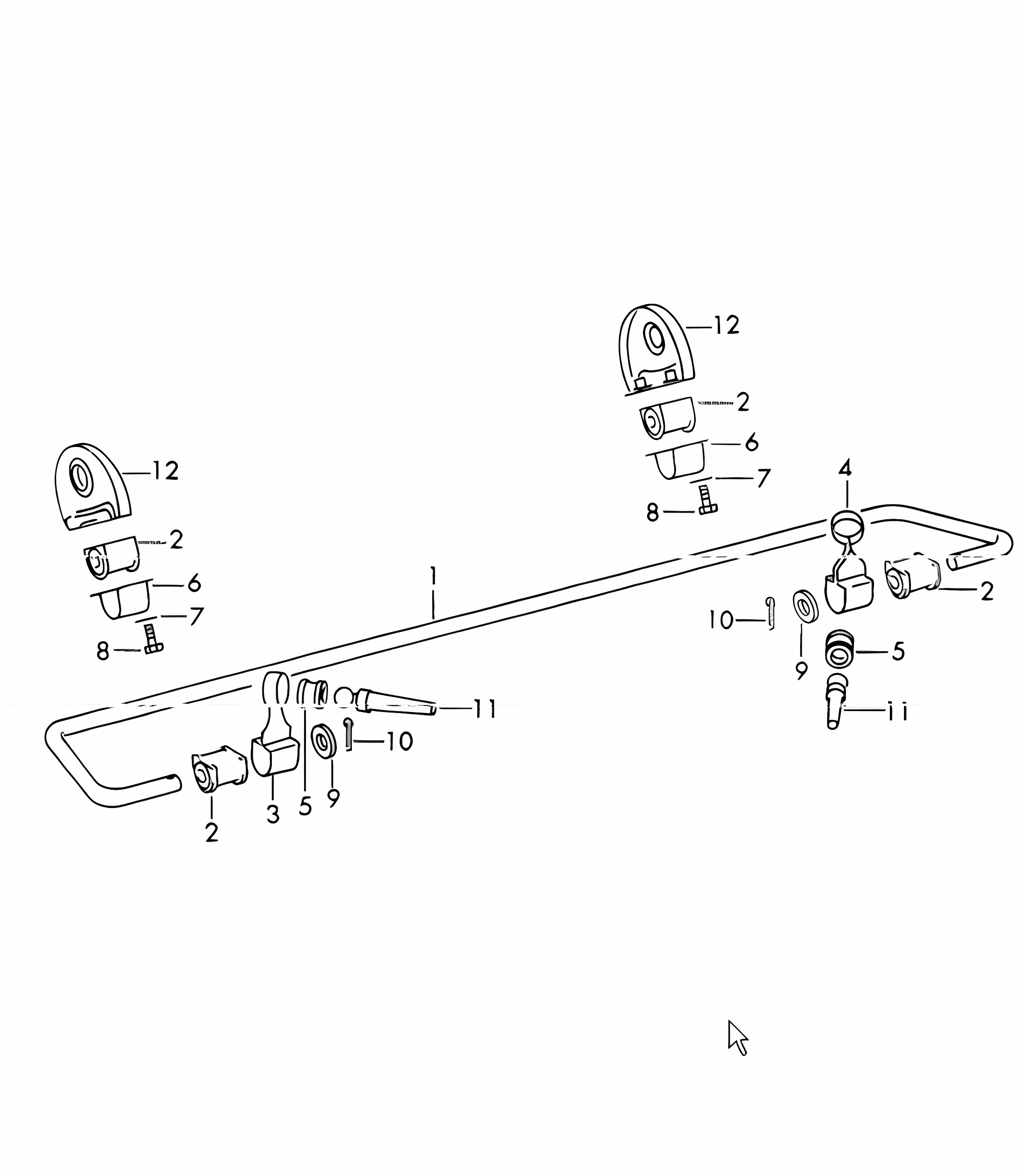stabiliser rear axle for 912:M UPTO 1968 and  911 S 911 /TU/L/T 1965-69