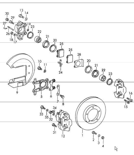 Diagram 602-00 Porsche Cayman 718C (982C) 2017>> Wheels, Brakes