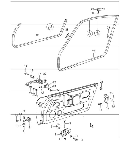 doors with installation parts 911 1965-69