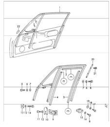 door glass frame 911 COUPE 1965-69