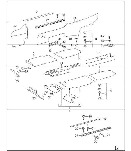 Diagram 807-01 Porsche 997 (911) MK1 2005-2008 Body