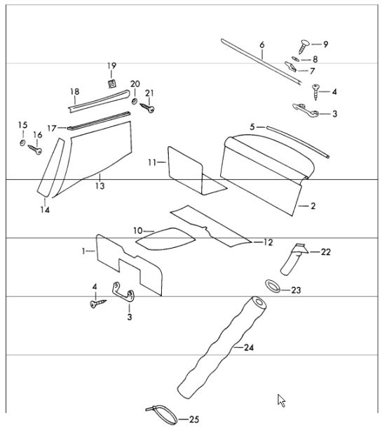 interior equipment Rear 911 1965-69