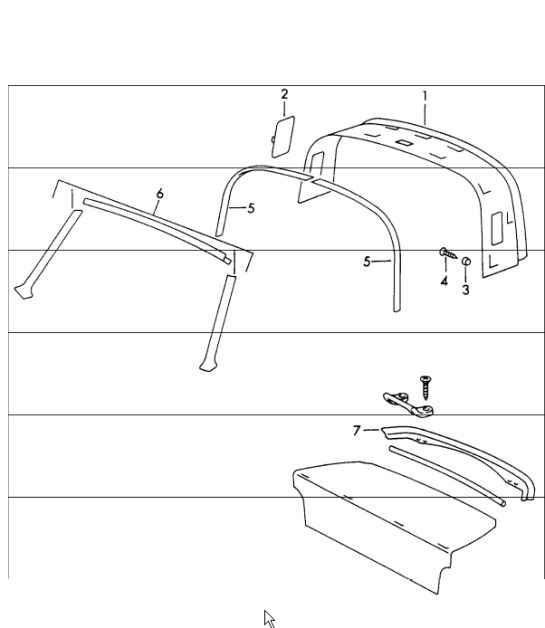 interior equipment roof 911 TARGA 1965-69